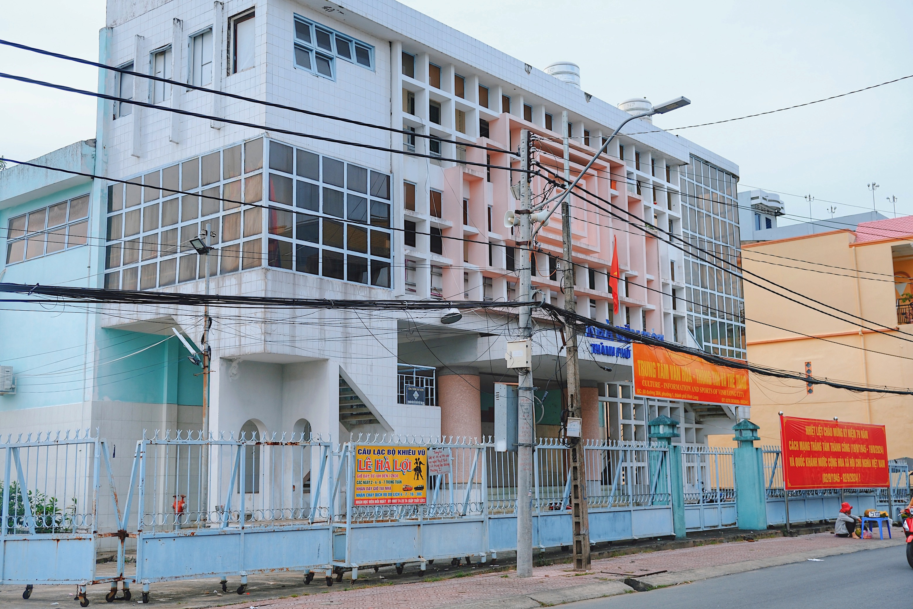 Mid-century modernist government and corporate buildings in South Vietnam, blending functionalist design with decorative façade elements.